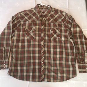 Men’s XXL wrangler pearl snap cowboy shirt